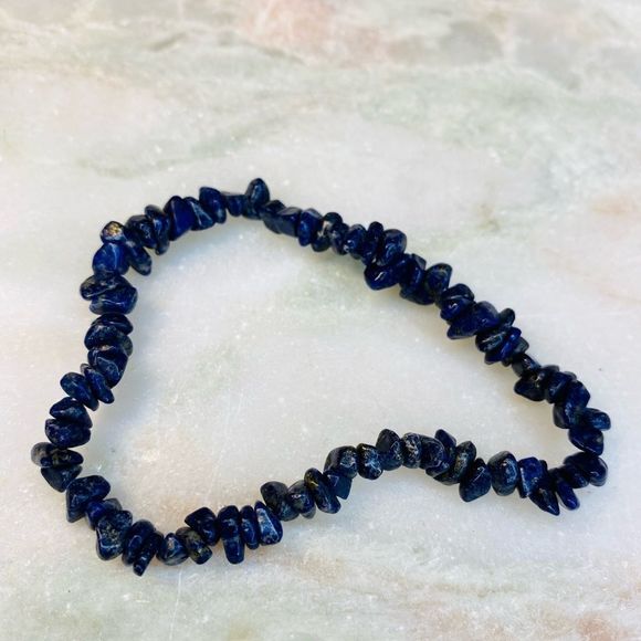 Blue Lapis Lazuli Chip Stretch Bracelet - Picture 6 of 6